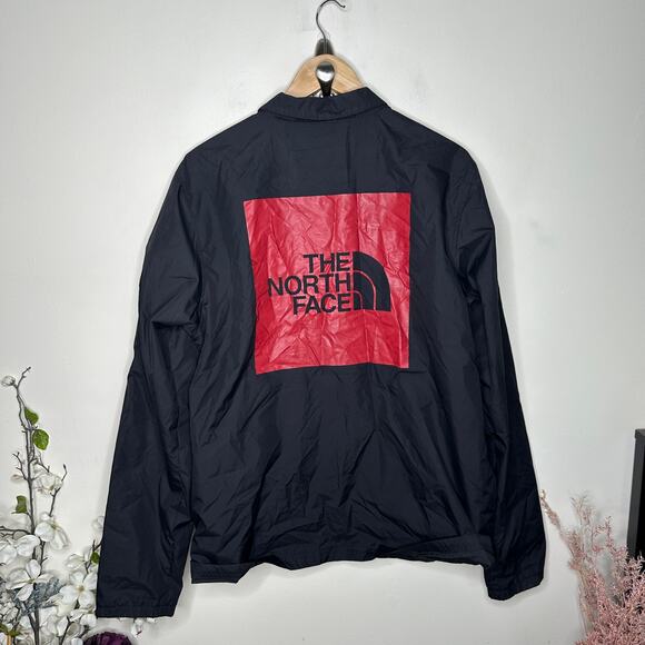 THE NORTH FACE Limited Edition Coaches Shirt Jacket Nylon Black Red Sz L {Y41} - Picture 3 of 7